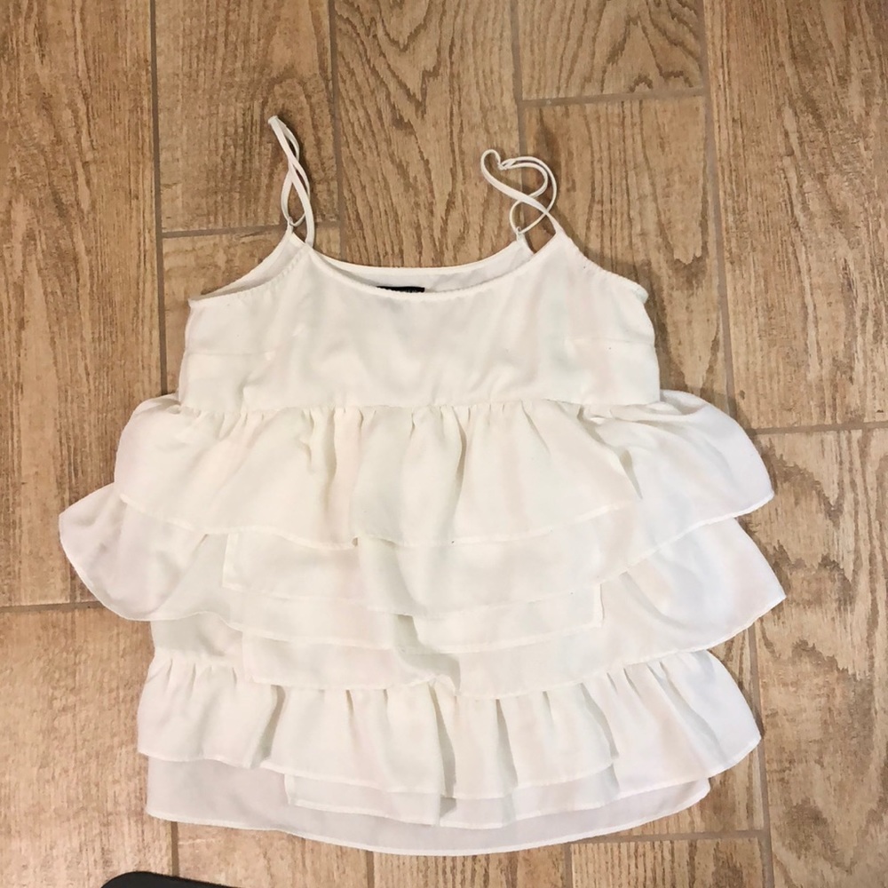 Cute white flows summer tank top